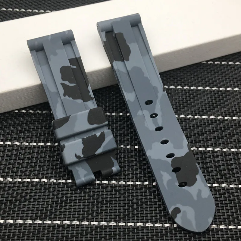 color 6 strap Высокое качество 24 мм Универсальный Камуфляжный цветной резиновый ремешок для мужских часов ремешок для samsung gear S3 классический Panerai - Цвет ремешка: color 6 strap