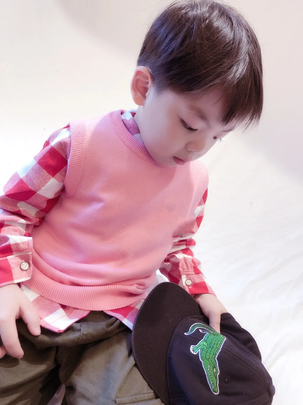 

2019 New Style Childrenswear Men And Women Children Waistcoat Yarn AD Vest Dehaired Angora Core-Spun Yarn Thick Sweater Knit