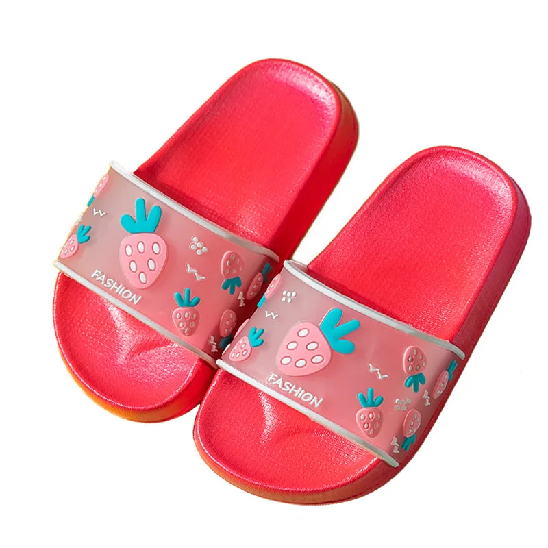 Bonitos para o Menino Sapatos de Praia Verão da Criança Padrão de Frutas Chinelos de Bebê Pvc dos Desenhos Chinelos Menina Princesa Crianças Interior Animados 14 Cheap Chinelos