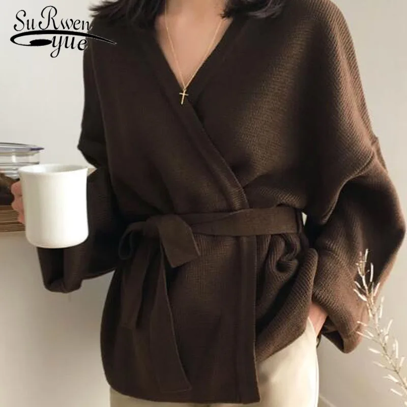 

Women Winter Tops 2019 Autumn Computer Knitted V-Neck Cardigans Bow Solid Women Cardigans Soft Casual Women Sweaters 5294 50