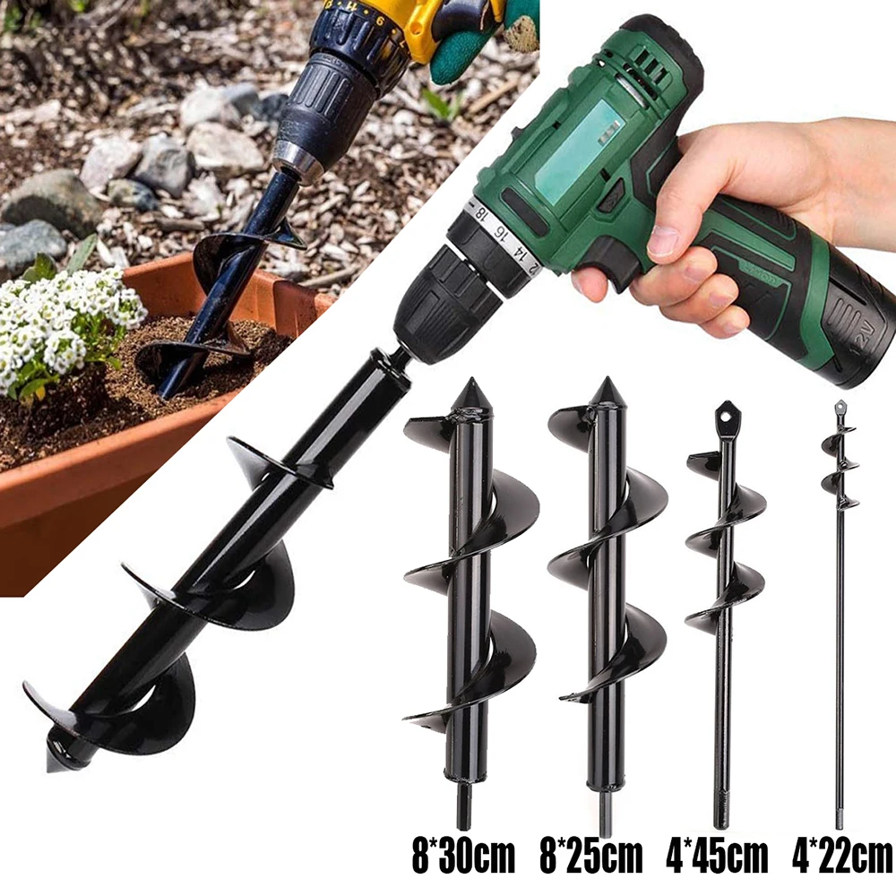 

Garden Auger Spiral Drill Bit Flower Spiral Hole Digger Gardening Flower Planter Hole Digger Bulb HEX Shaft Drill Garden Tools