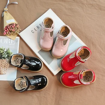 

2020 New Kids Princess Girls School Shoes Fashion Children Leather Party Dress Flat Little Girls Shoes Soft Baby Casual Sneakers
