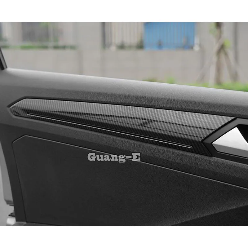 

Car Inside Door Panel Strip Cover Inner Edge Stick Trim Panel Frame Molding 4pcs For Volkswagen VW T-ROC TROC 2017 2018 2019
