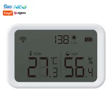 Tuya – capteur d'humidité et de température d'intérieur, WIFI, hygromètre, thermomètre, télécommande intelligente, compatible Alexa IFTTT