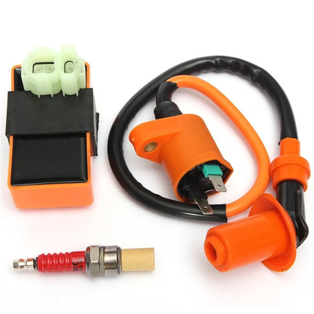 Spark Plug for Gy6 150cc 125cc 50cc Scooter Moped ATV Go Karts New High Performance Racing 6 Pins AC CDI Box Ignition Coil Spark Plug for Gy6 150cc 125cc 50cc Scooter Moped ATV Go Karts New High Performance Racing 6 Pins AC CDI Box Ignition Coil