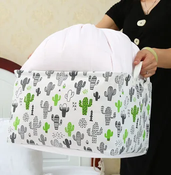 

Printed Drawstring Storage Box Clothes Quilt Folding Finishing Container Dustproof Bags Moving Wardrobe Organizer Package Case