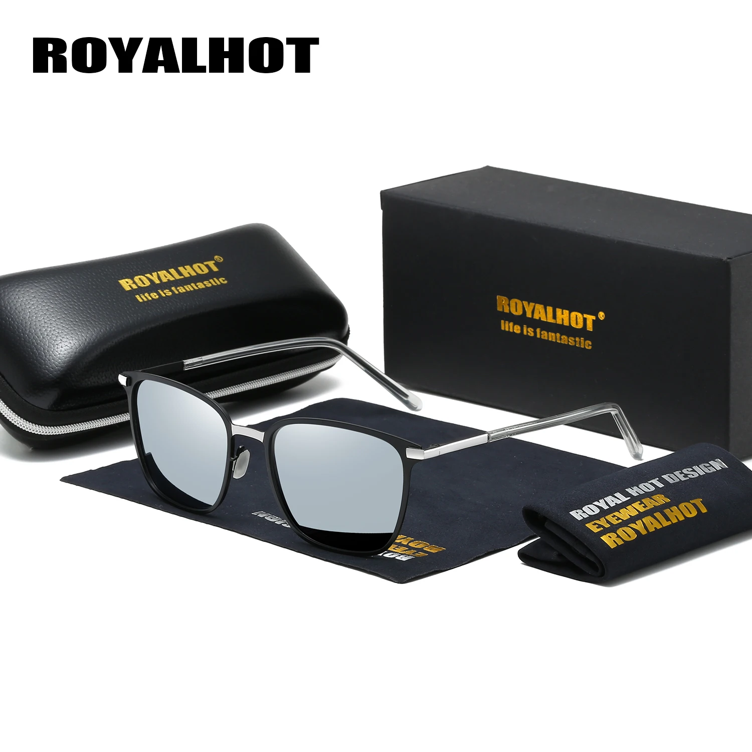 Солнцезащитные очки RoyalHot мужские и женские Поляризованные с квадратной оправой