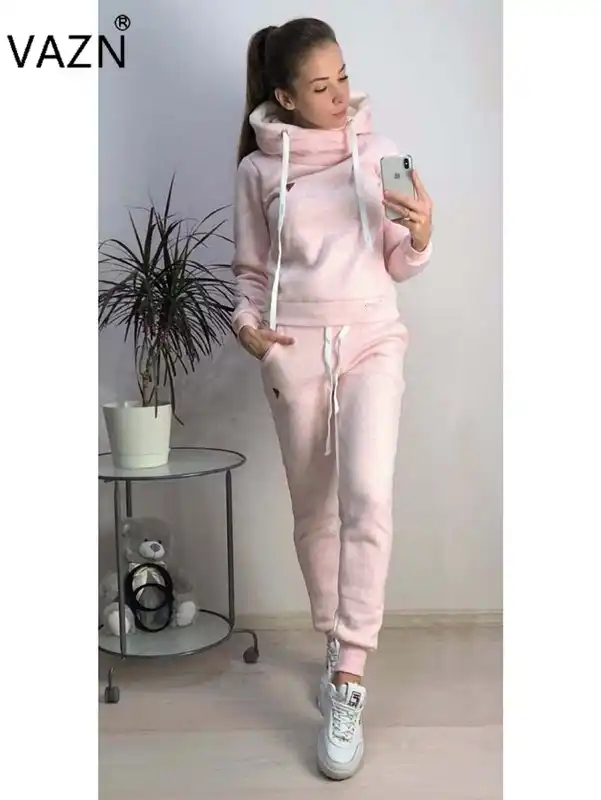 Vazn 2019 Moda Primavera Mulheres Gostosas 2 Pecas Conjuntos Casual Senhora Com Capuz Completo Manga Solidos Skinny Bodycon Macacoes Longos Oyw9901 Aliexpress