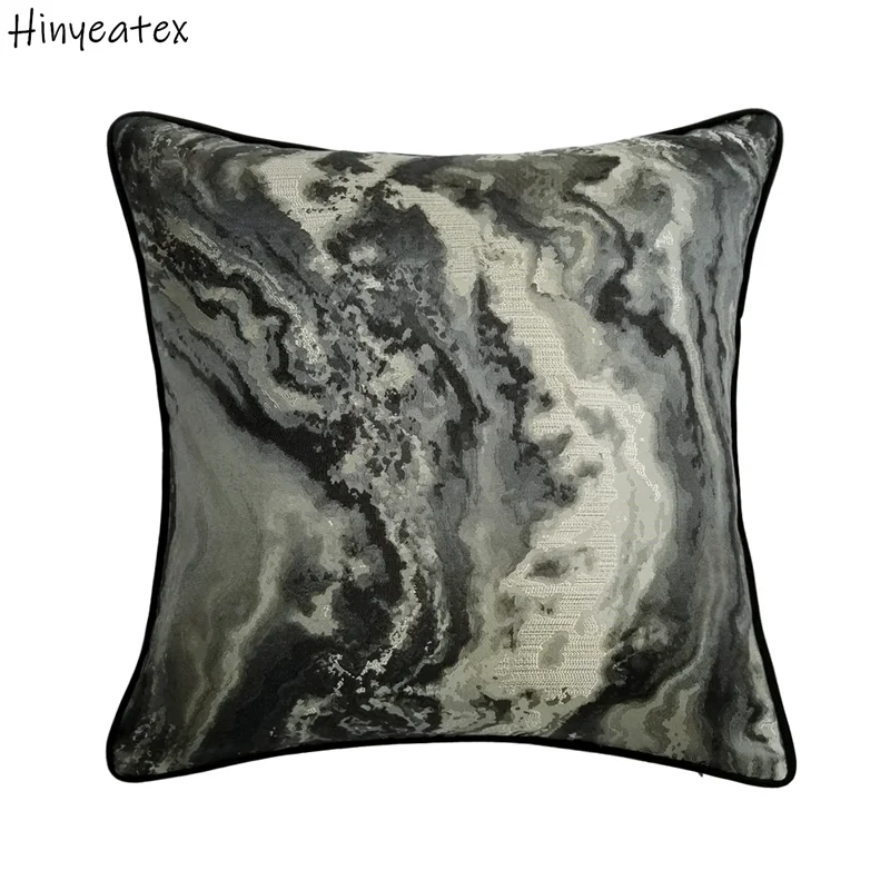 Fashion Abstract Marble pattern Designer Black Velvet Soft Fabric Home Sofa Chair Cushion Cover Decorative Pillow Case 45x45cm | Дом и сад