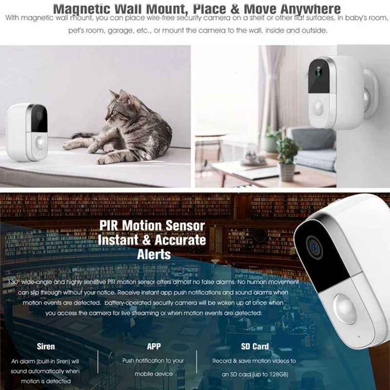 1080P 100% Wire-Free Security Battery Camera Full