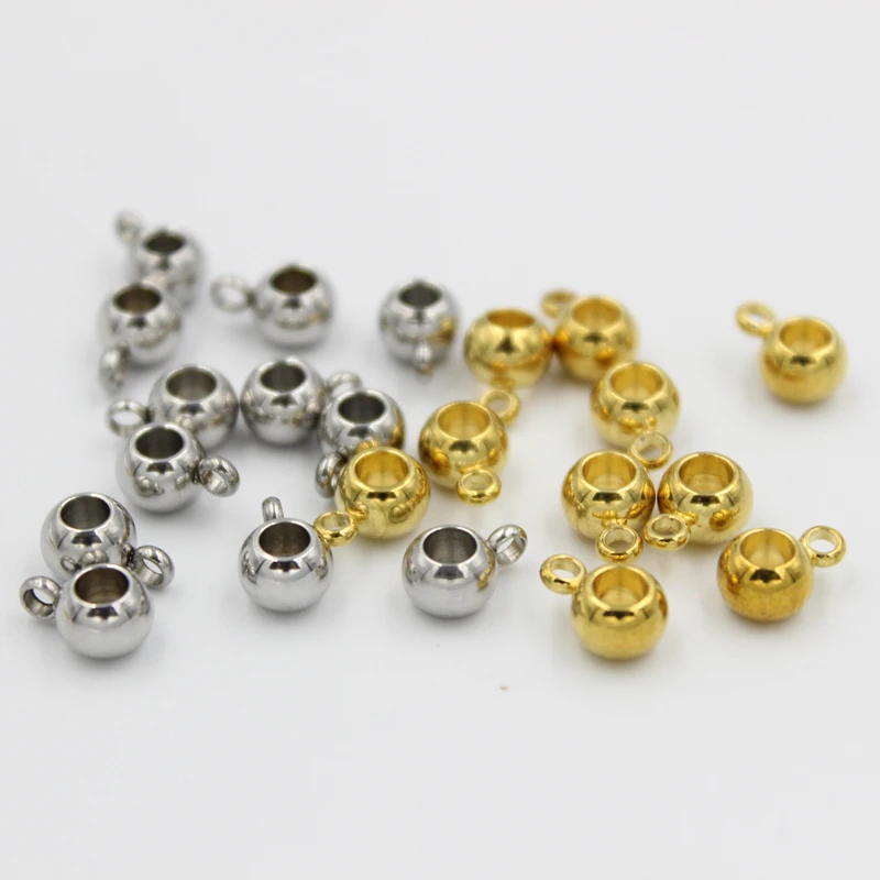 

20pcs 3 4 5 mm Gold Stainless Steel Spacer Beads Loose Loose Beads Big Hole Positioning Beads DIY Charm Bracelets Jewelry Making