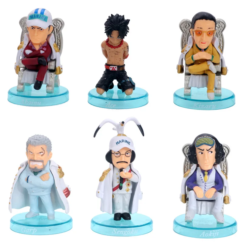 6 шт./компл. Аниме One Piece Kohza Borsalino Sakazuki Portgas D Ace 9-10 см ПВХ экшн-фигурки игрушки
