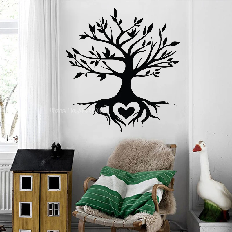 New Simple Family Tree Of Life Vinyl Wall Decal Love Heart Home Decor Stickers Art Murals Unique Large LL2800 | Дом и сад