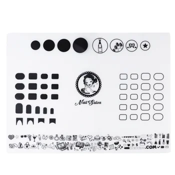 

Nails Silicone Mat Nail Art Stamping Mats Manicure Mat Nail Polish Coloring Practice Pad Nail Sticker Guide Printing Table Cover