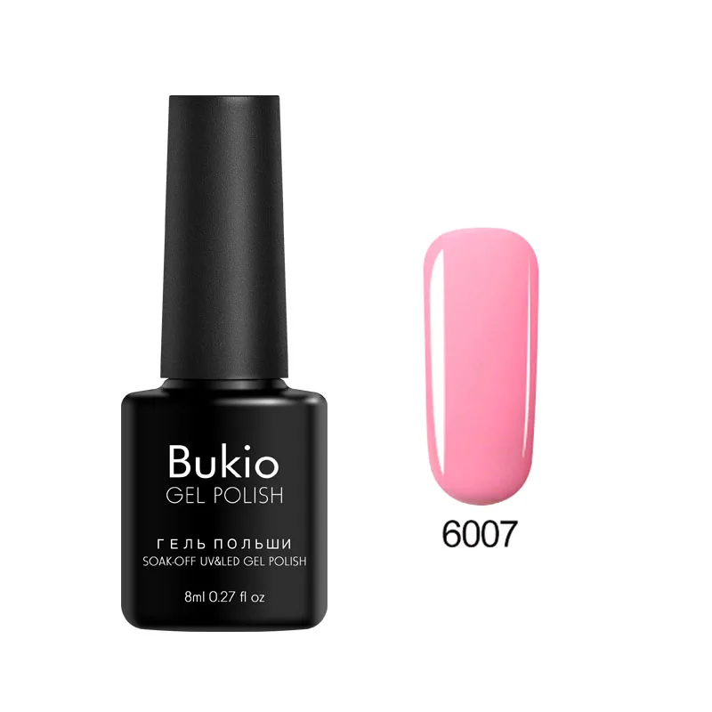 Bukio, новая Обновленная краска для ногтей, один шаг, 3 в 1, лак для ногтей, Полупостоянный УФ-Гибридный гель, эмалированный Гель-лак для ногтей, 8 мл - Цвет: 6007