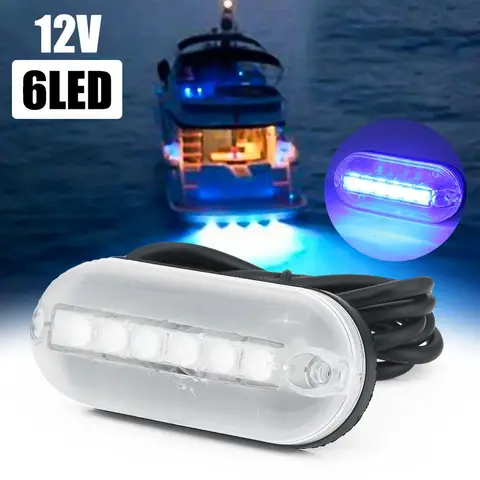 Yacht LED Underwater Lights 180LM 6LED 12V Waterproof Marine Boat Lighting Fishing Lamp Boat Accessories