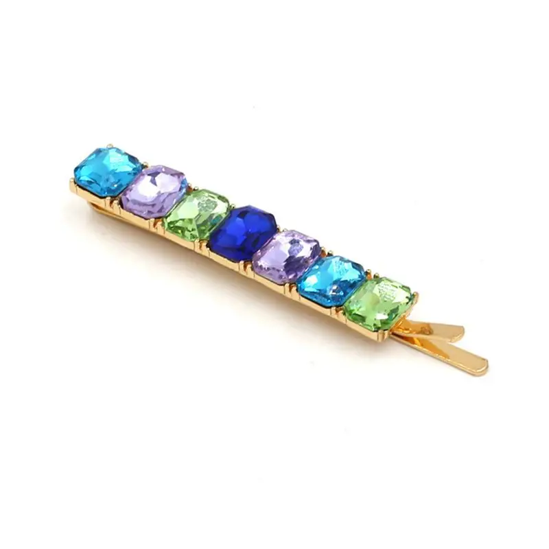 Korean Minimalist Jewelry Vintage Bobby Pin Water Drop Imitation Crystal Hair Clip Colored Rhinestone Embellished Women 2