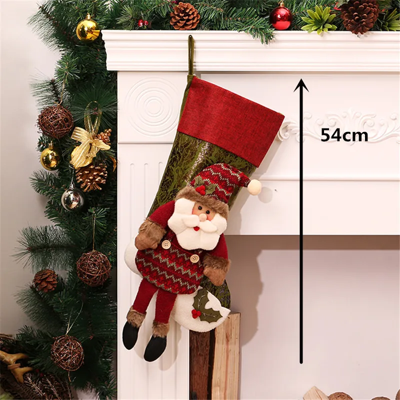 santa claus 086 Рождественские украшения Рождественские носки одежды Санта-носки, подарок на Рождество для год конфеты подарочные пакеты для детей - Цвет: santa claus 086