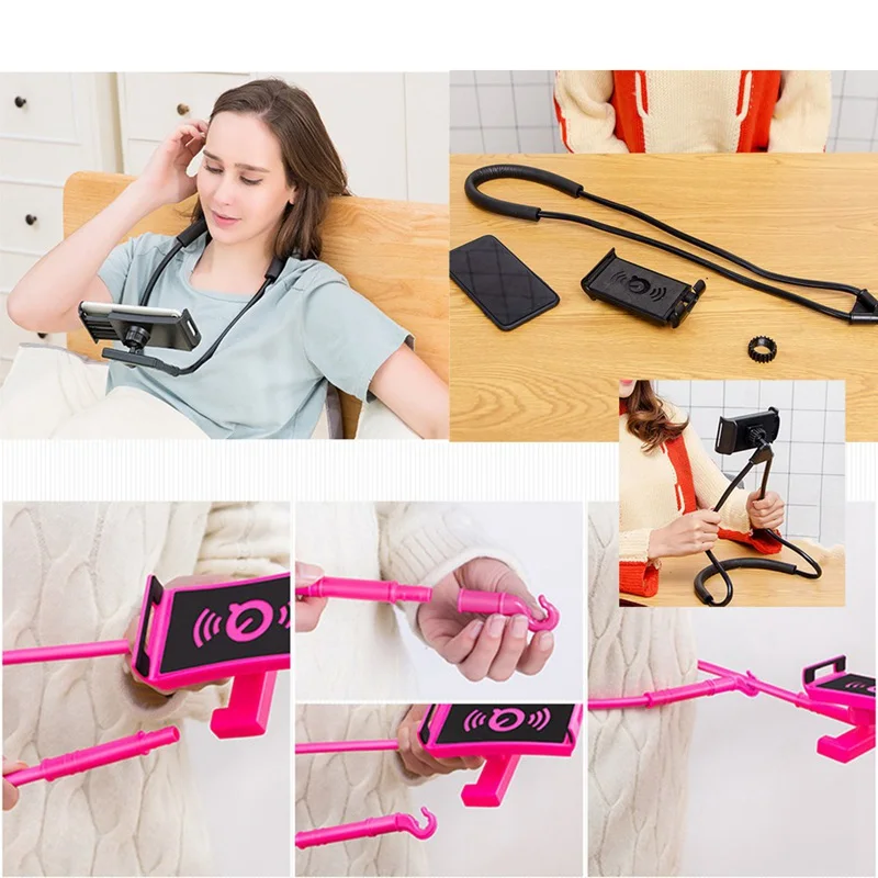 Multi-Funktion Flexible Handy Halter Hals Faul Halterung Bett 360 Grad Handys Halter Stehen für iPh