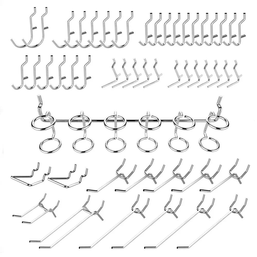 50 шт. крючков для Pegboard, ассортимент, набор, перфорированные доски для Peg, инструменты для организации, промышленное оборудование, органайзер, набор аксессуаров