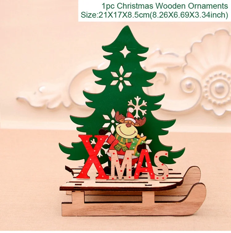 FENGRISE Elk деревянные рождественские украшения для дома рождественские украшения Дерево Санта Клаус украшения Navidad счастливый год - Цвет: Wooden Tree 6