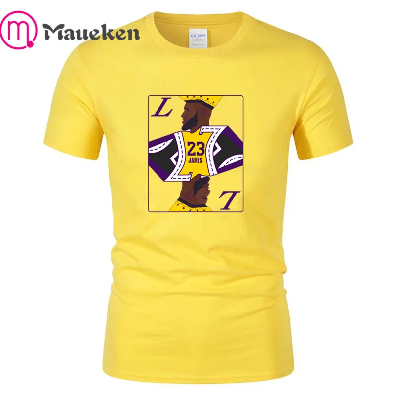 Забавные lebron james футболка King мужские футболки с короткими рукавами из хлопка с круглым вырезом для любителей ла подарок