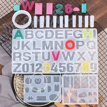 214Pcs Letter Resin Molds Alphabet Number Silicone Mold Keychain Necklace Pendant Resin Epoxy Molds Jewelry Making Tools
