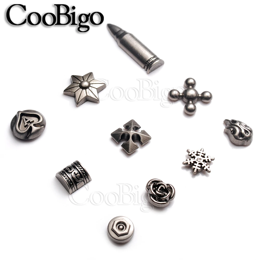 10 Rivetti A Stella In Metallo Con Borchie A Vite - Colore Argento - Per Decorazioni Fai Da Te Su Abbigliamento, Borse, Cinture