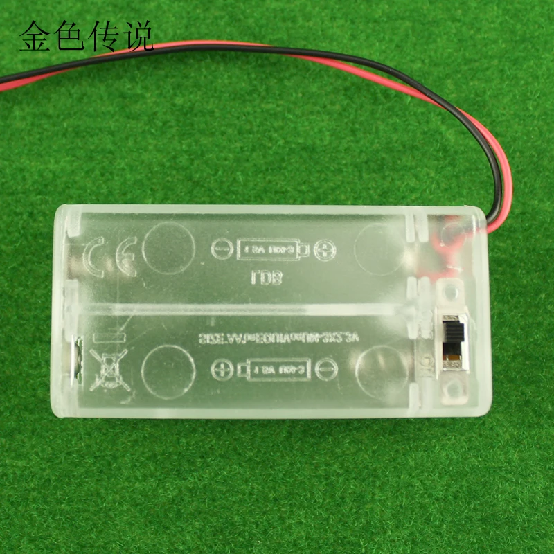 Раздел 2 № 5 прозрачный батарейный отсек DIY полосатый переключатель ремня с крышкой AA прозрачный провод серии два секции
