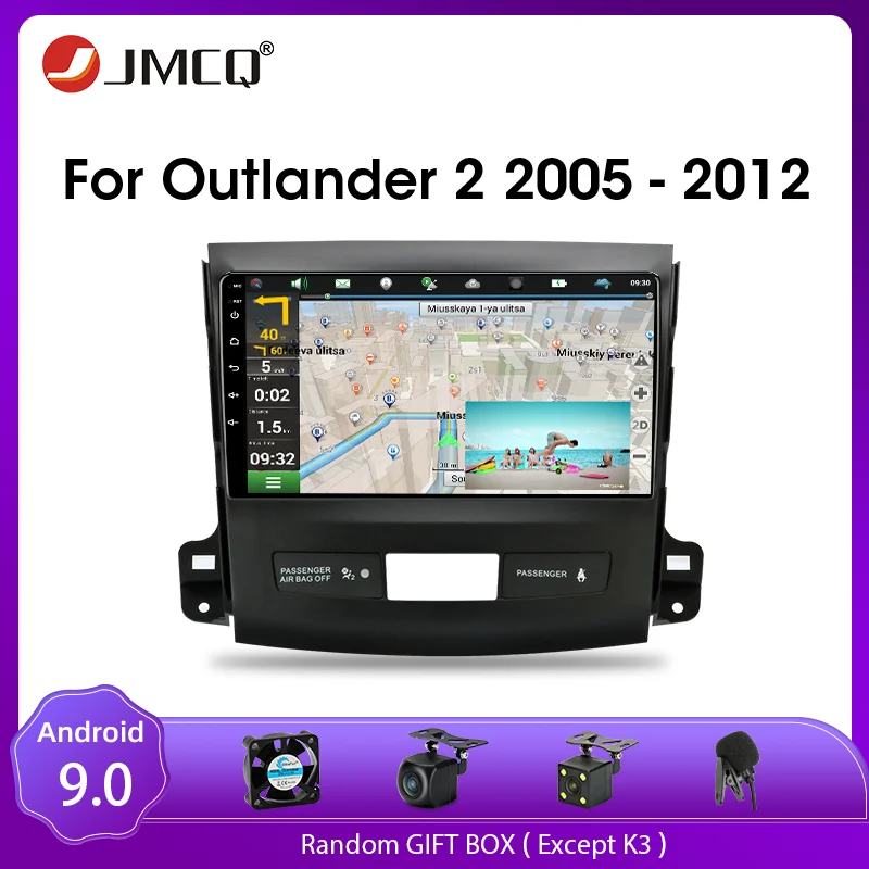 

JMCQ Android 9.0 For Mitsubishi Outlander Xl 2 CW0W 2005-2012 Car Radio Multimedia Video Player 2 din GPS Stereos Split Screen