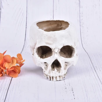 

Skull Rsin Flowerpot Model Sculpture Statue Hand-Carved Model for Ashtray Fruit Tray Storage Tank Home Decoration