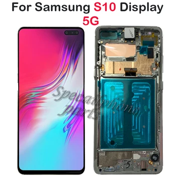 

Original Dynamic Amoled LCD For Samsung S10 5G LCD Display Touch Screen With Frame Digitizer Replacement Repair for G977B G977U