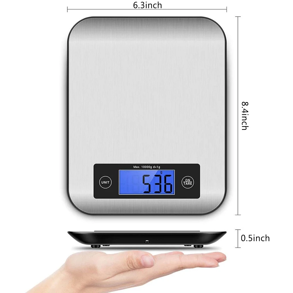 Details about   AIRMSEN  Electronic Kitchen Scale Digital Food Stainless Steel LCD 22LB/10KG 
