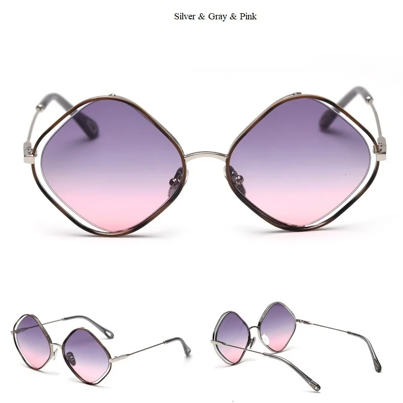 Винтажные женские солнцезащитные очки кошачий глаз в небольшой оправе из сплава, брендовые дизайнерские градиентные полигоновые солнцезащитные очки для женщин Ins, Горячие Оттенки