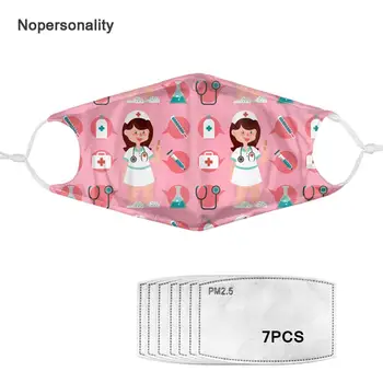 

Nopersonality Pink Cartoon Nuse Print Mouth Mask for Women Kids Funny Washable Kids Face Mask Dustproof Adult Mouth Muffle PM2.5
