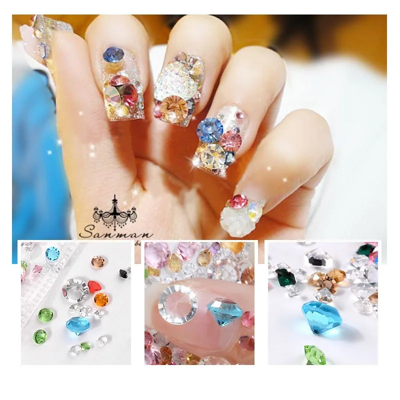 

Nail Rhinestones Glitter Stones For Negel Pointed Bottom Diamonds Ongle Gem Manicure Cristales Decor Strass Nails Art Decoration
