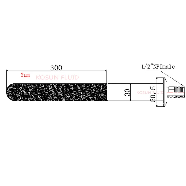 Stainless steel 2 micron  brewery Sintered Carbonation stone 1/2NPT BSP Tri clamp beer  carbonation stone / 2 3 5 um / aeration 12 inch Long neck-15