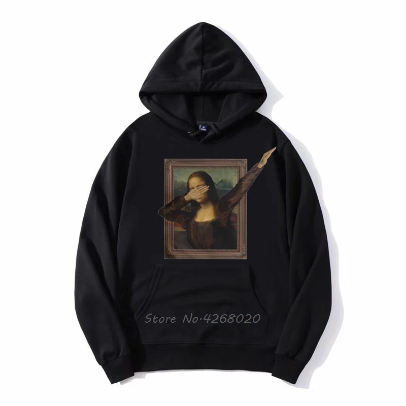 Dabbing Mona Lisa Painting La Gioconda Hoodie Men's Fleece Hoodies