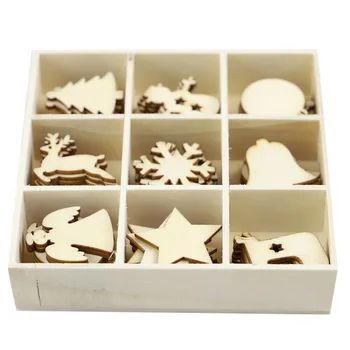 

Door Christmas Wooden Ornaments Staircase 72 Pack Wooden Christmas Tree Hanging