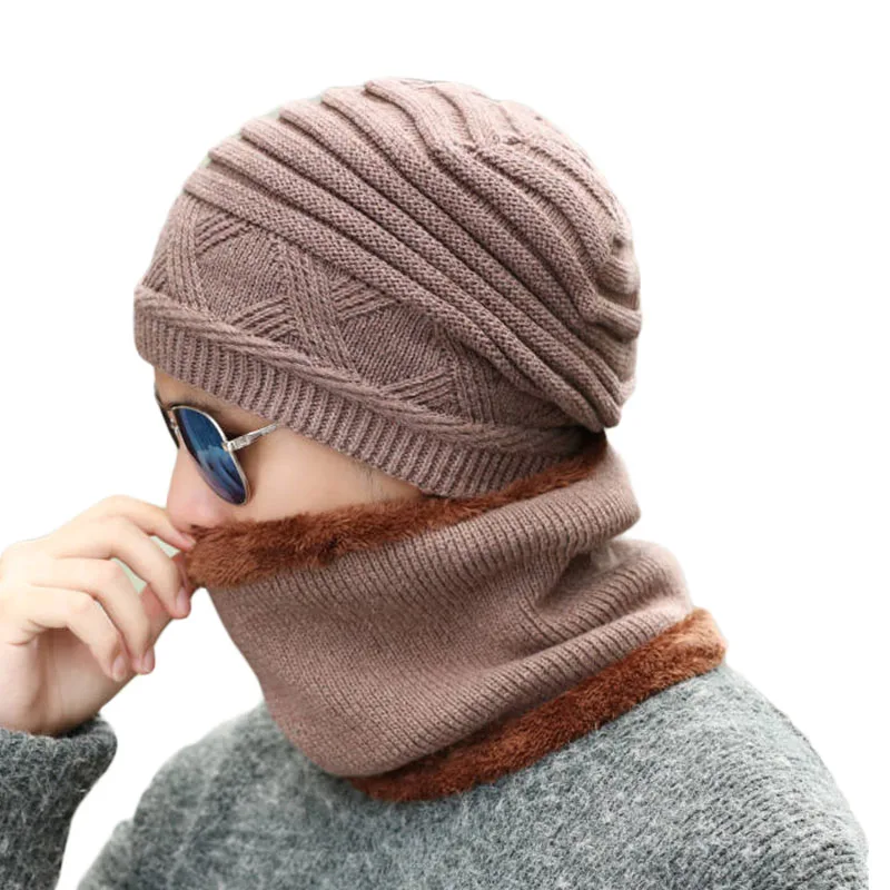 HANGYUNXUANHAO Модные женские вязаные шапки Skullies зимняя шапка шапки для мужчин мешковатая Толстая шотландская шапочка с защитой Мужская кепка Круглая Шапочка Шапка Кепка
