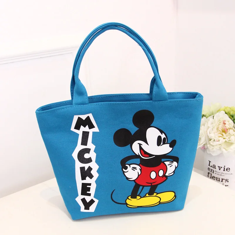 cheap 2019 New Cute Mickey Handbag Women Canvas Bag Ladies Shoulder Bag Large Capacity Casual Shopping Storage Bag Tote Bolsa Feminina