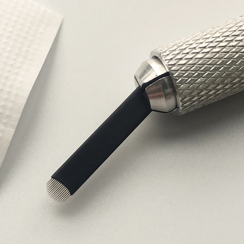50 шт. 0,18 мм Lamina Tebori Flex микроблейдинг 12 14 16 18 u-образные иглы для татуажа для перманентного макияжа лезвия для бровей ручная ручка