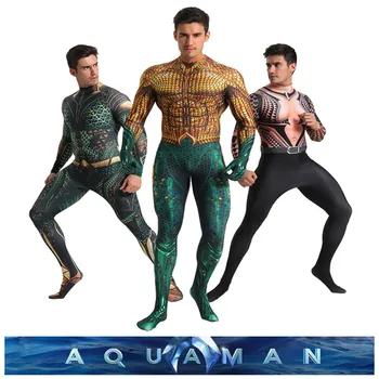 

Adult Kids Movie Aquaman Cosplay Costume Zentai Arthur Curry Orin Superhero Bodysuit Suit Halloween Party Jumpsuits