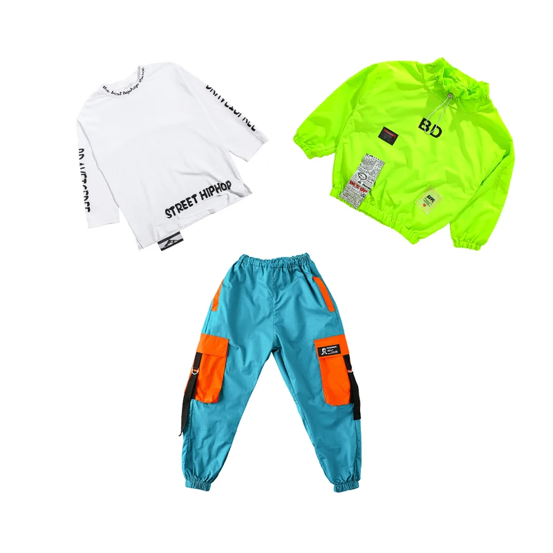 Children Hip Hop Dance Costumes For Kids Long Sleeved Jacket Hiphop Pants Stage Outfits Jazz Dance Performance Clothes DQS7837