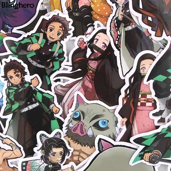 

10sets/lot Blinghero Demon Slayer Stickers 17Pcs/set Anime Scrapbooking Stickers Luggage Refrigerator Stickers Cool Decal BH0455