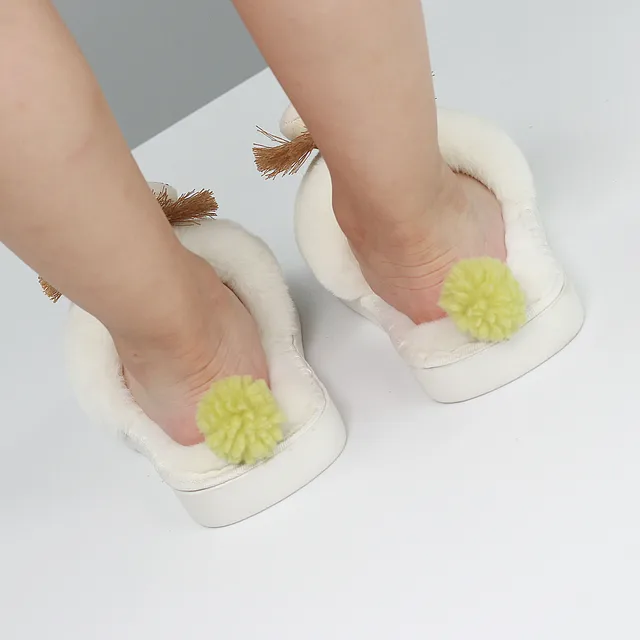 Pantuflas de felpa para padres e hijos, Pantuflas de Interior para niños y niñas, Pantuflas de algodón de felpa de arrastre de suelo de Animal lindo 2