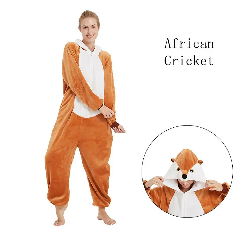 African Cricket Kigurumi/Пижама с единорогом; комбинезон с животными для детей; одежда для сна для мальчиков и девочек; детская пижама с 3D рисунком льва; зимний комбинезон - Цвет: African Cricket