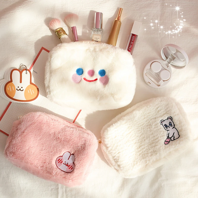 fluffy cosmetic bag