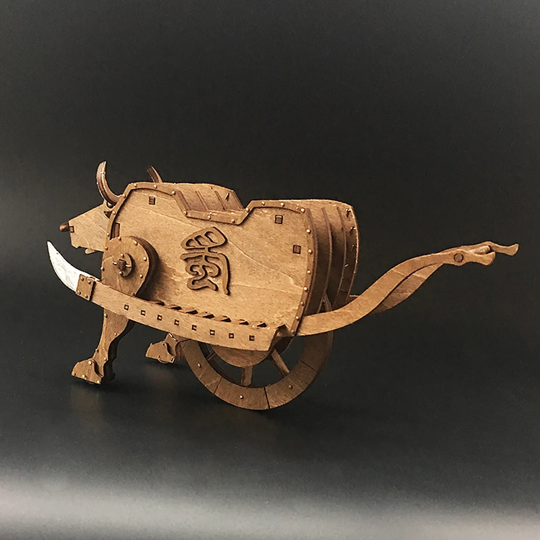 DIY старинная колесница модель осадная машина деревянная 3D головоломка модель образовательная игрушка подарок для ребенка ребенок взрослый-три царства Деревянная Корова