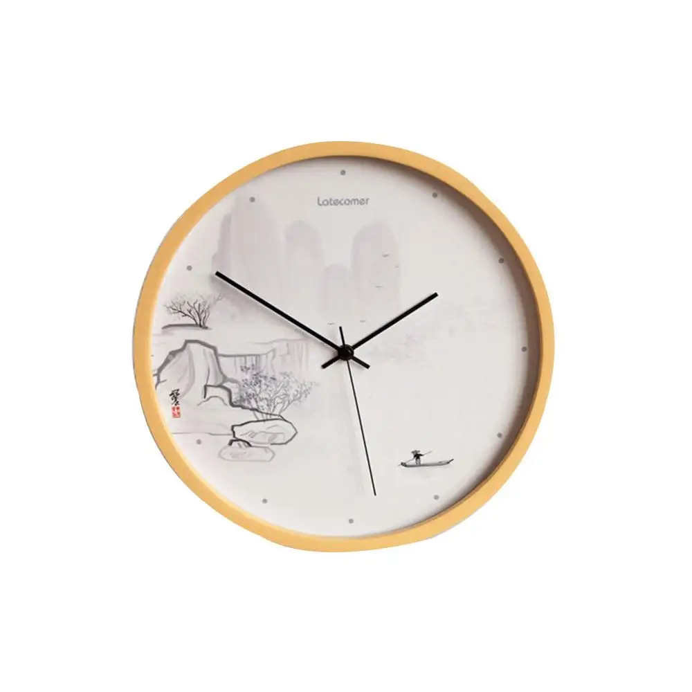B-1 LATECOMER New Clock Watch Wall Clocks Silent Wooden Home Decoration Living Room Buddha wooden clock simple creative wall clock - Цвет: B-1